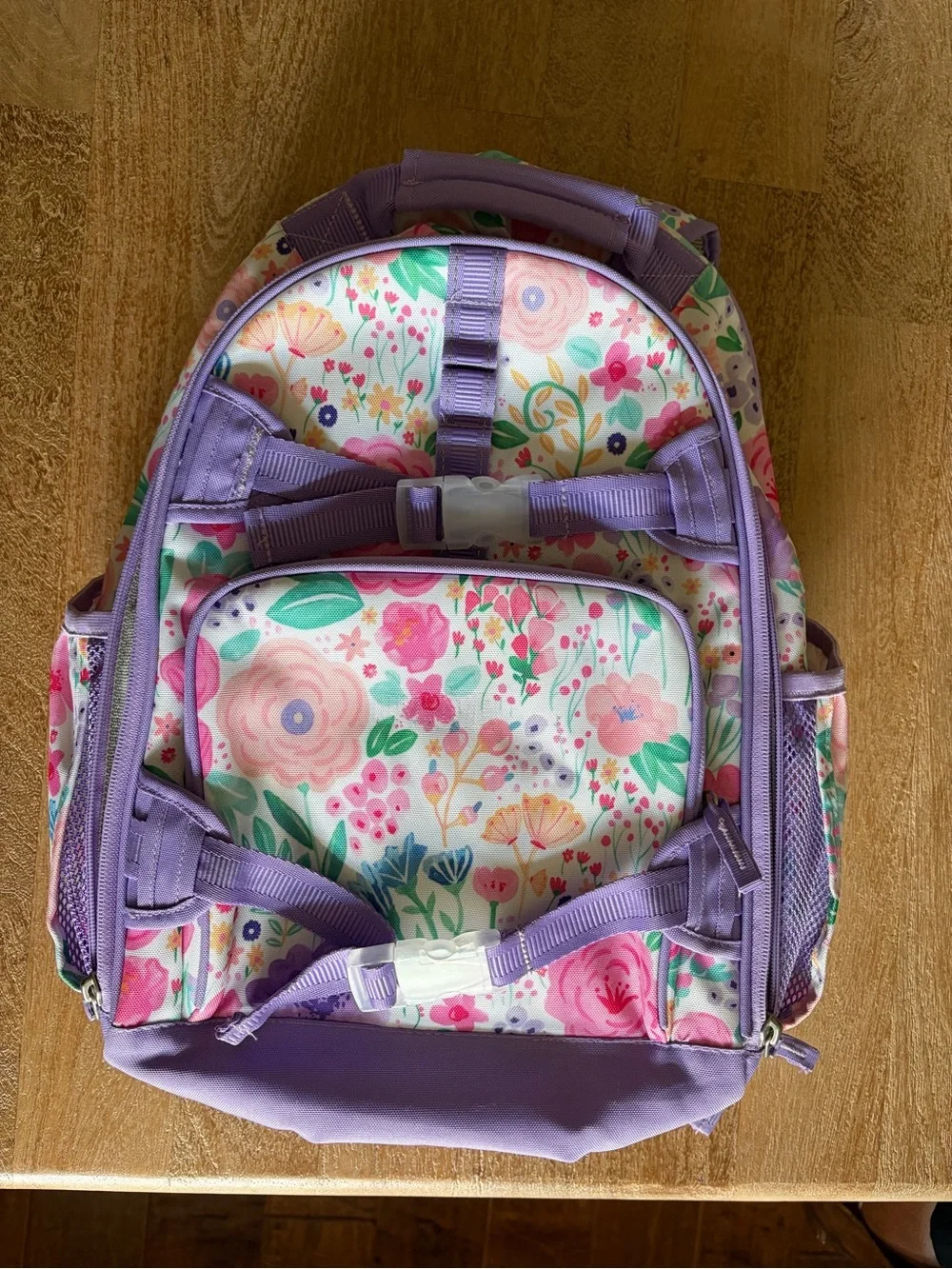 NWOT Pottery Barn Kids Lavender Floral Blooms Mackenzie Backpack Size Large